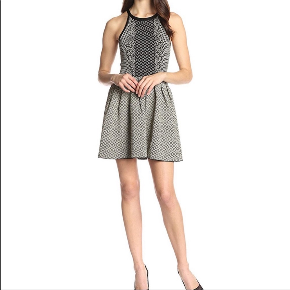 Parker Metallic Gold and Black Knit Dress- Size M